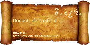 Hersch Árpád névjegykártya